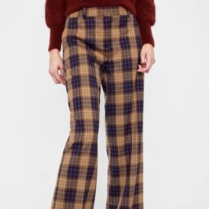 Zara checked wide leg trousers